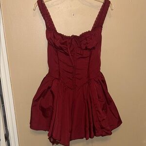 SHEIN Deep Red Lace Dress